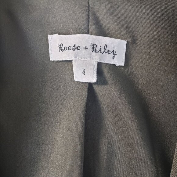 Chic Reese and Riley Women Blazer Jacket‎ 4 Olive Career Office Workwear Classic - Picture 3 of 7